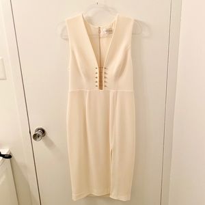 Zimmermann Ivory Crepe Dress with Gold Hardware